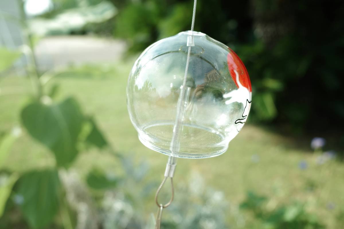A happy golden retriever playing with a glass ball outdoors